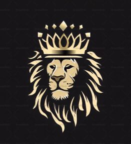 Majestätischer Löwe und Krone